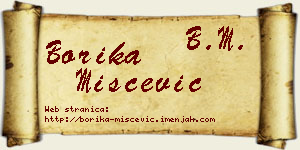 Borika Miščević vizit kartica